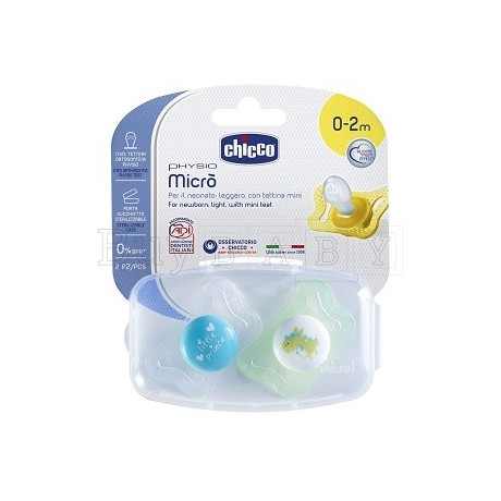 Chicco Succhietto Micro Boy 0-2 Mesi 2 Pezzi