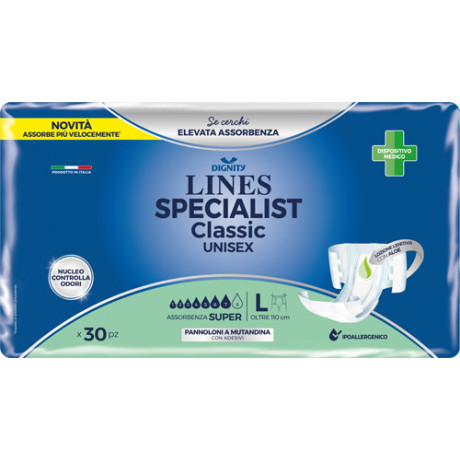 Pannolone Mutandina Lines Specialist Classic Super Ultra mg 30 Pezzi