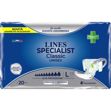 Pannolone A Mutanda Lines Specialist Classic Altaprotezione mg 20 Pezzi