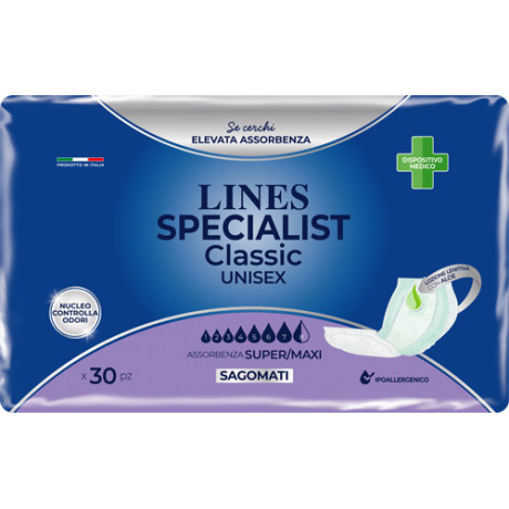 Pannolone Sagomato Lines Specialist Classic Maxi 30 Pezzi