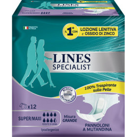 Lines Specialist Pannolone A Mutanda Misura Grande 12 Pezzi In Cartone Da 4 Buste