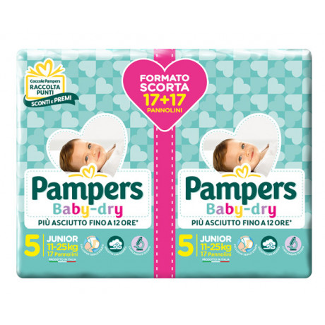 Pampers Baby Dryduo Dwct Junior X 34 Pezzi