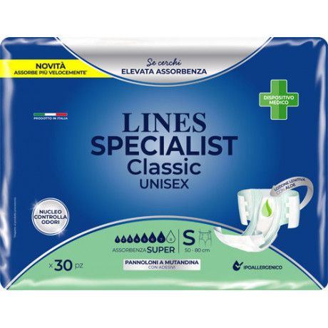 Pannolone Mutanda Lines Specialist Classic Mp Super 30 Pezzi