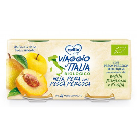 Mellin Viaggio Italia Bio Omogeneizzato Mela+pera+pesca Percoca 2 X 100 G