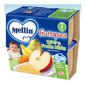 Mellin Frutta Pura Frutta Mista 100 g 4 Pezzi