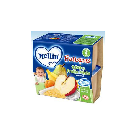 Mellin Frutta Pura Frutta Mista 100 g 4 Pezzi