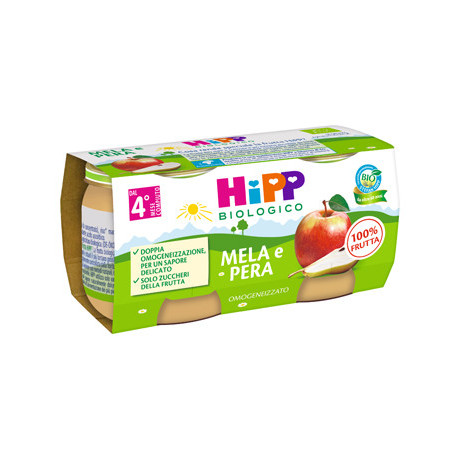 Hipp Omog Mela/pera 2x80g