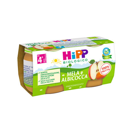 Hipp Omog Albicocca/mela 2x80g