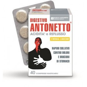 Digestivo Antonetto Acidita' E Reflusso Crema Al Limone 40 Compresse Masticabili