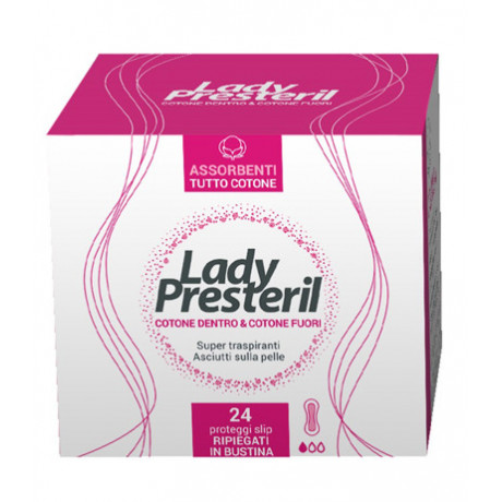 Lady Presteril Cotton Power Proteggi Slip Pocket Anatomici Rripiegati Promo 24 Pezzi