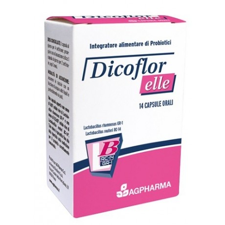 Dicoflor Elle 14 Capsule Integratore Alimentare Con Probiotici Per Il Riequilibrio Della Flora Batterica Vaginale