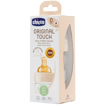 Chicco Biberon Original 150ml Vetro 1 Foro 1 Foro Unisex Con Tettarella In Caucciu'