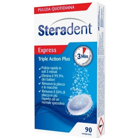 Steradent Triple Action Plus 90 Compresse Pulenti