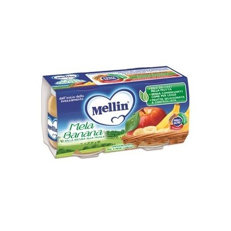 Mellin Omogeneizzato Mela Banana 100 g 2 Pezzi