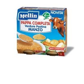 Mellin Pappa Completa Manzo 250 g 2 Pezzi