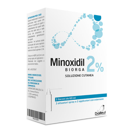 Minoxidil Biorga Soluzione Cutaneo 3 Flaconcino 2%