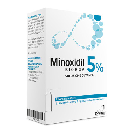 Minoxidil Biorga Soluzione Cutaneo 3 Flaconcino 5%
