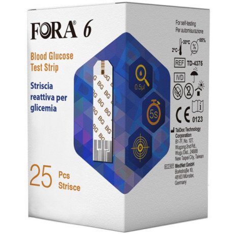 Fora 6 Connect Strisce Glicem 25pz