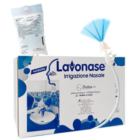 Lavonase 2 Blister Sterili + 10 Sacche Soluzione Fisiologicaper Lavaggi Nasali + 1 Clamp + 1 Ventosa