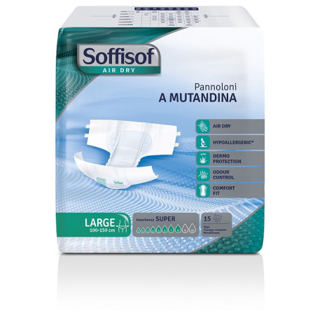 Soffisof Air Dry Pannolino Mutanda Ali Large Super 8 Gocce