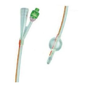 Catetere Foley In Silicone Trasparente A 2 Vie Con Palloncino 5-10ml Diametro Ch16 5,33mm Lunghezza 40cm