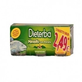 Dieterba Omogeneizzato Nasello 3 Pezzi 80 g