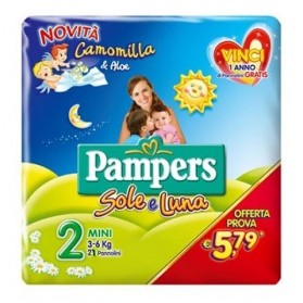 Pannolino Per Bambino Pampers Sole & Luna Flash Mini 21 Pezzi