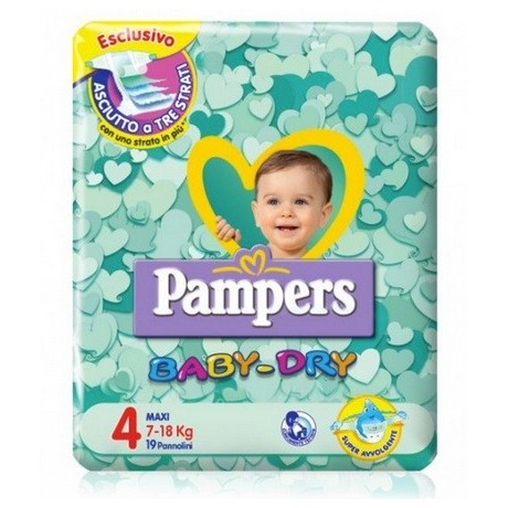 Pannolini Per Bambini Pampers Baby Dry Downcount No Flash Maxi 19 Pezzi