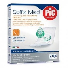 Cerotto Pic Soffix Medicato In Tnt Con Tampone Centrale Assorbente Sterile Monouso 10x6 Cm Antibatterico 5 Pezzi