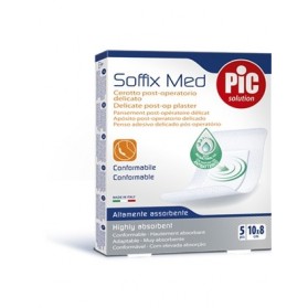 Cerotto Pic Soffix Medicato In Tnt Con Tampone Centrale Assorbente Sterile Monouso 10x8 Cm Antibatterico 5 Pezzi