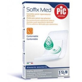 Cerotto Pic Soffix Medicato In Tnt Con Tampone Centrale Assorbente Sterile Monouso 10x12 Cm Antibatterico 5 Pezzi