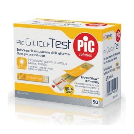 Strisce Misurazione Glicemia Pic Glucotest 50 Pezzi