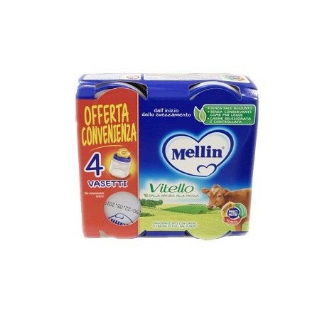 Mellin Omogeneizzato Vitello 4 Pezzi X 80 g