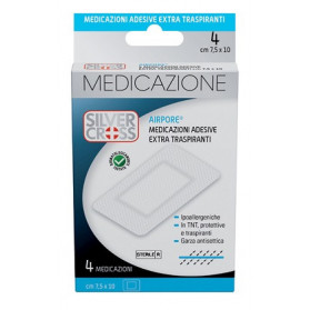 Silvercross Airpore Medicazione Adesiva 7,5x10cm 4 Pezzi