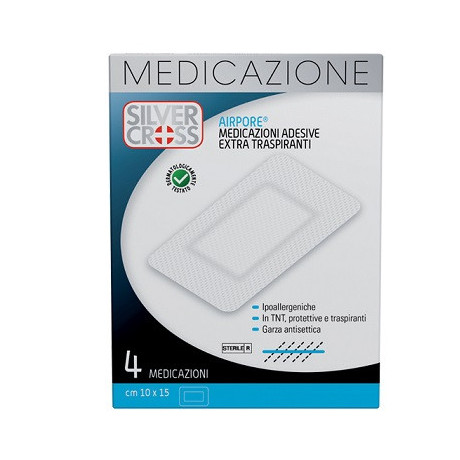 Silvercross Airpore Medicazione 10x15cm 4 Pezzi