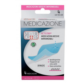 Silvercross Actistrip Medicazione Adesiva 7,5x10cm 4 Pezzi