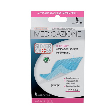 Silvercross Actistrip Medicazione Adesiva 7,5x10cm 4 Pezzi