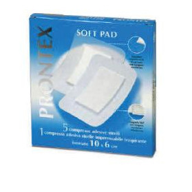 Garza Compressa Prontex Soft Pad 10x6 Cm 6 Pezzi (5 Tnt + 1 Impermeabile Aqua Pad)