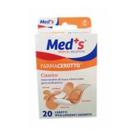 Cerotto Meds Strips Poliuretano Ipoallergenico Classico Assortiti 20 Pezzi