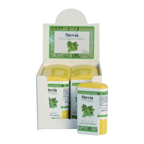 Stevia Edulcorante 200 Compresse Display Contenente 14 Dispenser
