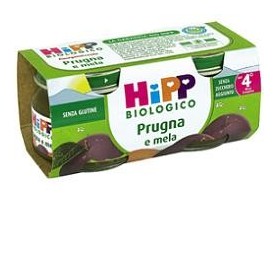 Hipp Biologico Omogeneizzato Prugna Mela 80 g 2 Pezzi