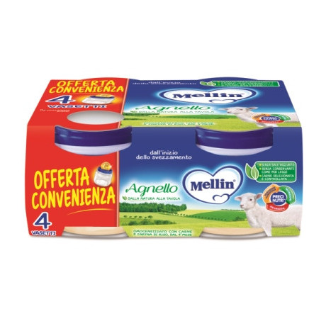 Mellin Omogeneizzato Agnello 4 Pezzi X 80 g