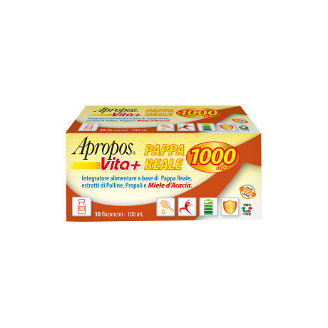 Apropos Vita+ Pappa Reale 1000mg 10 Flaconcini Da 10 ml