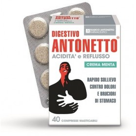 Digestivo Antonetto Acidita' E Reflusso Crema Alla Menta 40 Compresse Masticabili