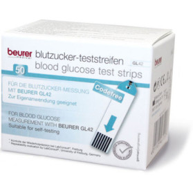 Strisce Misurazione Glicemia Beurer Per Glucometro Gl42 E Gl43 50 Pezzi