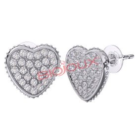 Bjt256 Orecchini Heart Pave Ss