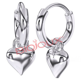 Bjt227 Orecchini Hoop Heart Ss