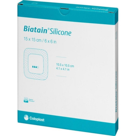 Medicazione In Schiuma Di Poliuretano Biatain Bordo Adesivo In Silicone 15x15 Cm 5 Pezzi