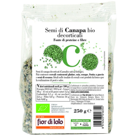 Semi Canapa Decortic Bio 250g