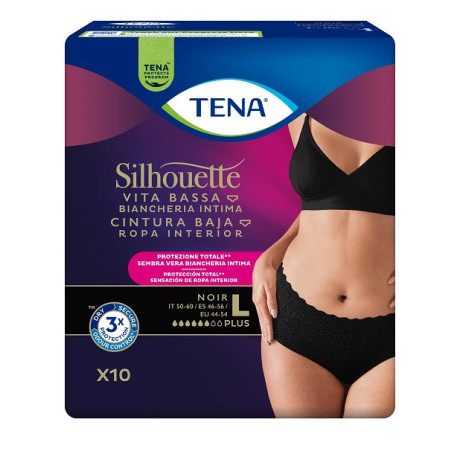 Tena Silhouette Noir L V/b 10p